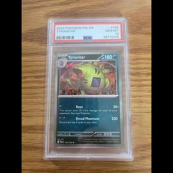 2023 Pokémon Paldea 135/193 Tyranitar Holo English PSA 10 - Picture 1 of 1